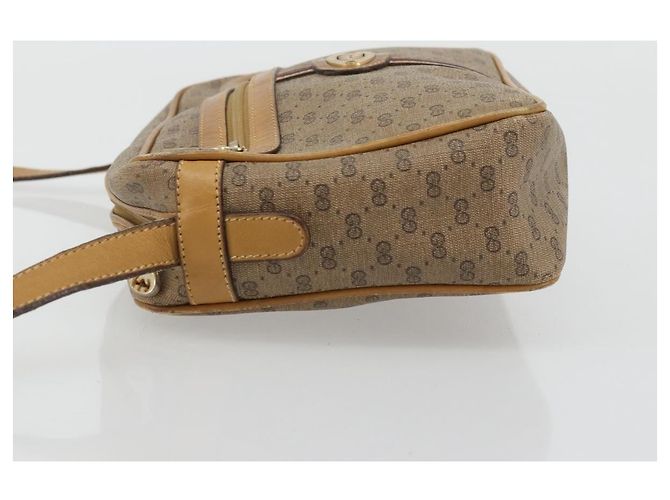 Gucci Borsa a Spalla Micro GG Supreme PVC Beige Oro 007 904 0008 Auth ka3952 D'oro - vista 4