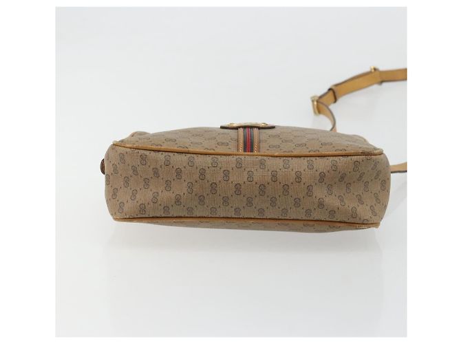 Gucci Borsa a Spalla Micro GG Supreme PVC Beige Oro 007 904 0008 Auth ka3952 D'oro - vista 5
