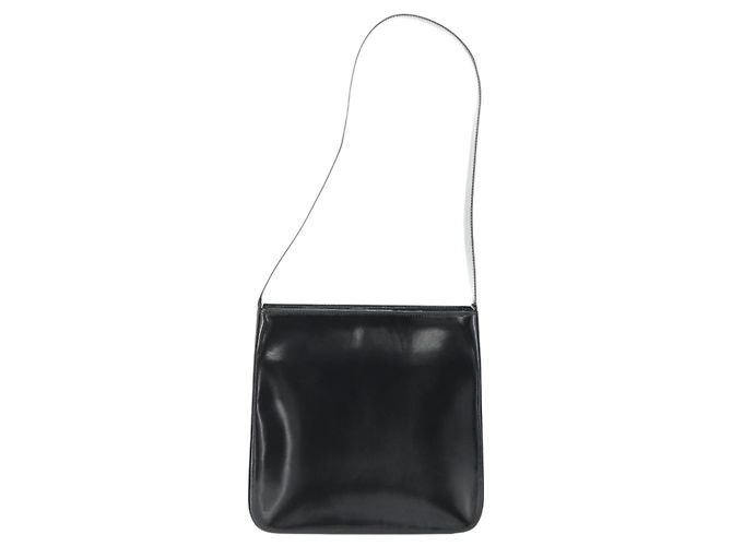 Céline Borsa a Spalla CELINE Pelle Verniciata Nera Oro Auth 175204 Nero D'oro - vista 2