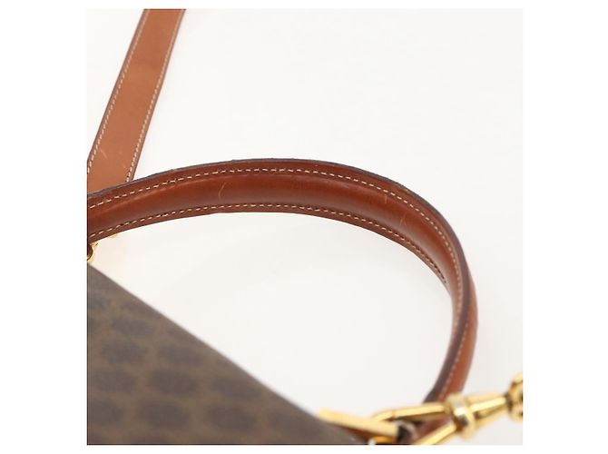 Céline Borsa a mano in tela Macadam CELINE in pelle PVC 2 in 1 marrone oro Auth YKZ1558A - vista 14