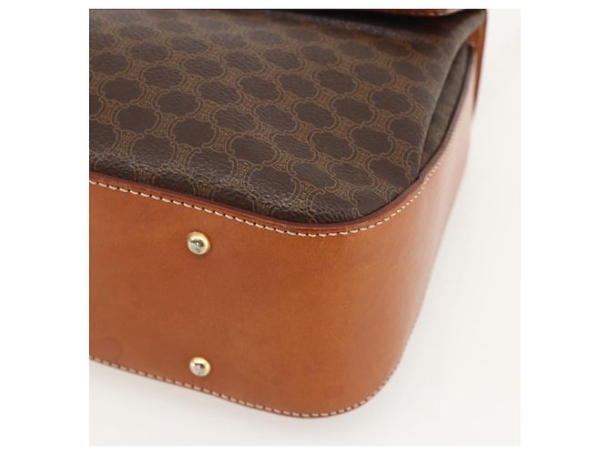 Céline Borsa a mano in tela Macadam CELINE in pelle PVC 2 in 1 marrone oro Auth YKZ1558A - vista 16