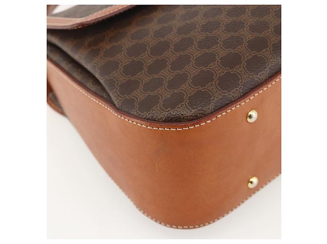 Céline Borsa a mano in tela Macadam CELINE in pelle PVC 2 in 1 marrone oro Auth YKZ1558A - vista 17