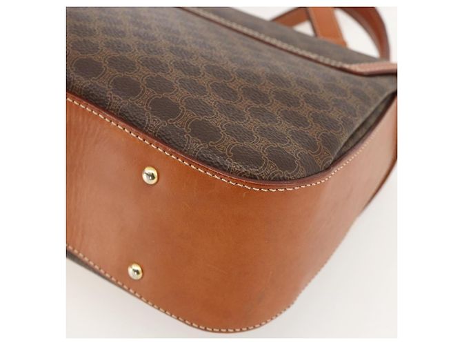 Céline Borsa a mano in tela Macadam CELINE in pelle PVC 2 in 1 marrone oro Auth YKZ1558A - vista 18