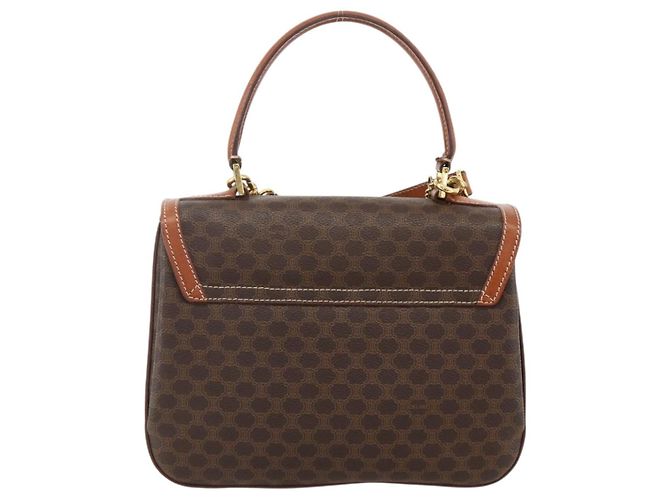 Céline Borsa a mano in tela Macadam CELINE in pelle PVC 2 in 1 marrone oro Auth YKZ1558A - vista 2