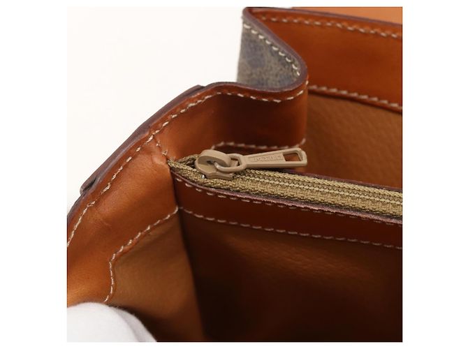 Céline Borsa a mano in tela Macadam CELINE in pelle PVC 2 in 1 marrone oro Auth YKZ1558A - vista 25