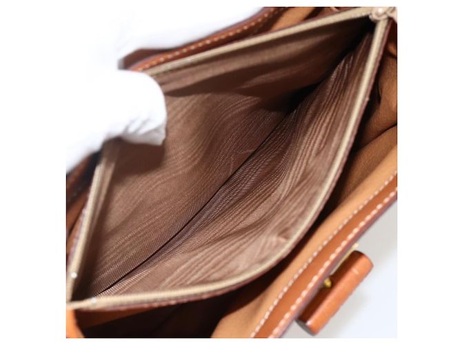 Céline Borsa a mano in tela Macadam CELINE in pelle PVC 2 in 1 marrone oro Auth YKZ1558A - vista 26