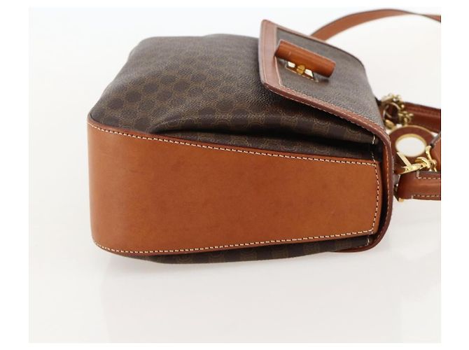 Céline Borsa a mano in tela Macadam CELINE in pelle PVC 2 in 1 marrone oro Auth YKZ1558A - vista 4