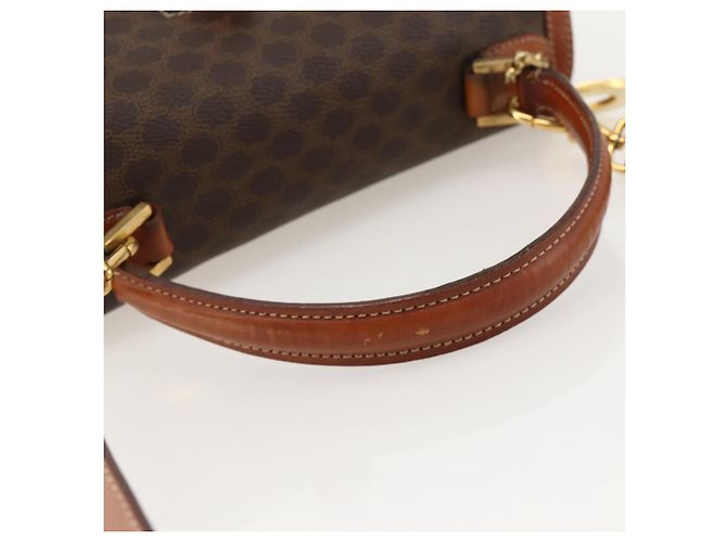 Céline Borsa a mano in tela Macadam CELINE in pelle PVC 2 in 1 marrone oro Auth YKZ1558A - vista 7