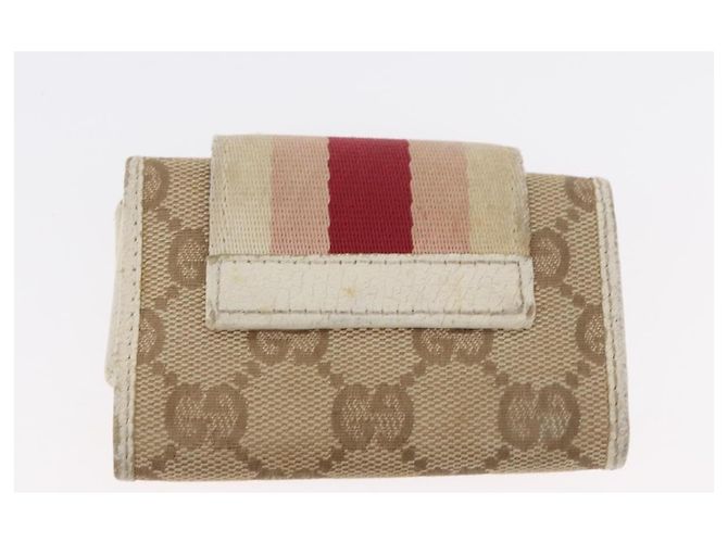 Gucci Estuche para llaves GG Canvas 2 Set Beige Oro Auth ti3906 Dorado - vista 10