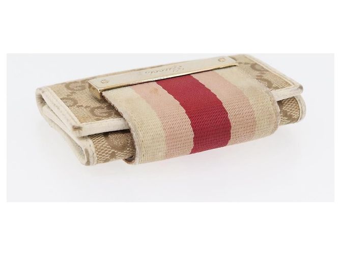 Gucci Estuche para llaves GG Canvas 2 Set Beige Oro Auth ti3906 Dorado - vista 12
