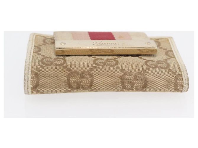 Gucci Estuche para llaves GG Canvas 2 Set Beige Oro Auth ti3906 Dorado - vista 13