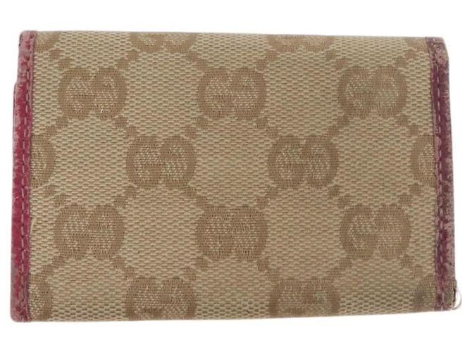 Gucci Estuche para llaves GG Canvas 2 Set Beige Oro Auth ti3906 Dorado - vista 3
