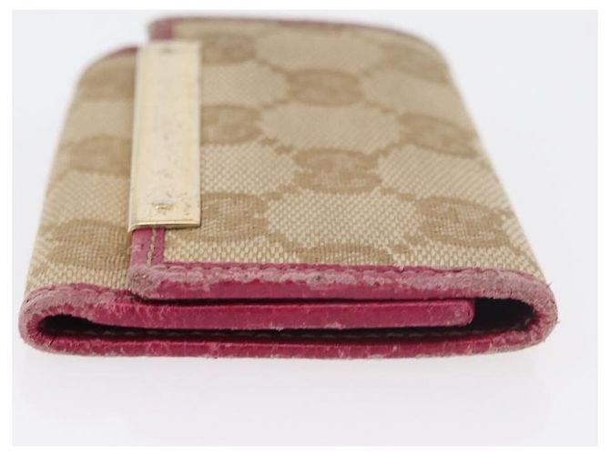 Gucci Estuche para llaves GG Canvas 2 Set Beige Oro Auth ti3906 Dorado - vista 4