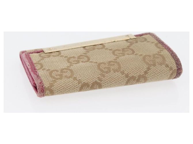 Gucci Estuche para llaves GG Canvas 2 Set Beige Oro Auth ti3906 Dorado - vista 5