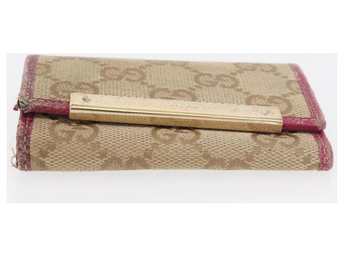 Gucci Estuche para llaves GG Canvas 2 Set Beige Oro Auth ti3906 Dorado - vista 6