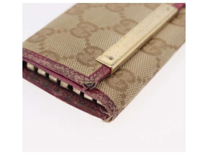 Gucci Estuche para llaves GG Canvas 2 Set Beige Oro Auth ti3906 Dorado - vista 7