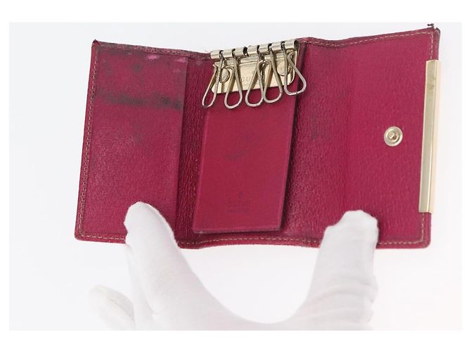Gucci Estuche para llaves GG Canvas 2 Set Beige Oro Auth ti3906 Dorado - vista 8