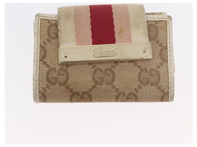 Gucci Estuche para llaves GG Canvas 2 Set Beige Oro Auth ti3906 Dorado - vista 9