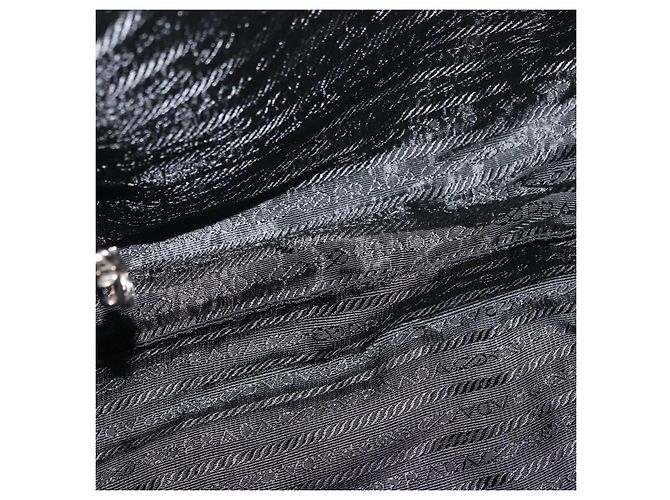 PRADA Bolsa de mão em nylon preto prata Auth 175699 - vista 10