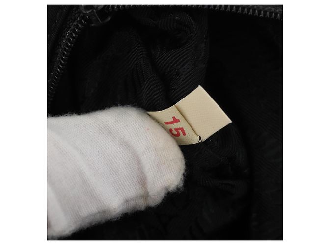 PRADA Bolsa de mão em nylon preto prata Auth 175699 - vista 12