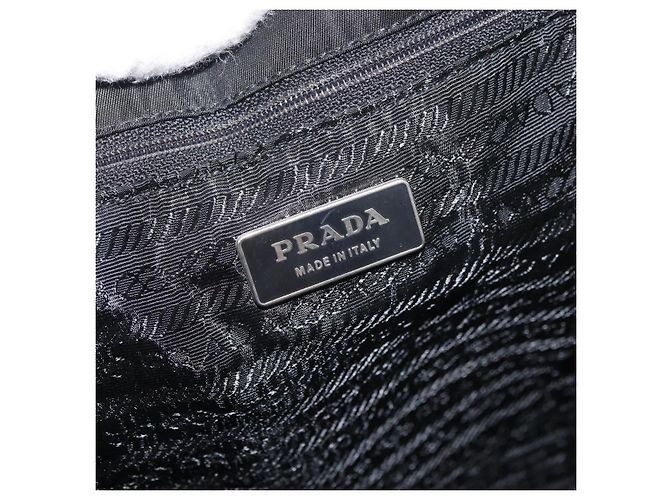 PRADA Bolsa de mão em nylon preto prata Auth 175699 - vista 17
