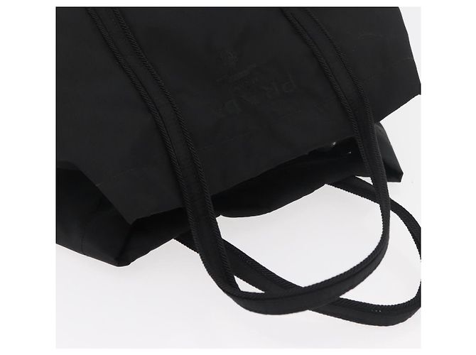 PRADA Bolsa de mão em nylon preto prata Auth 175699 - vista 6