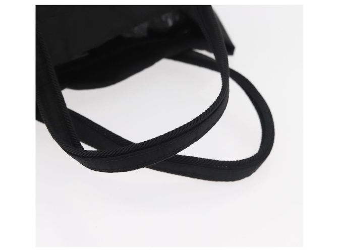 PRADA Bolsa de mão em nylon preto prata Auth 175699 - vista 7