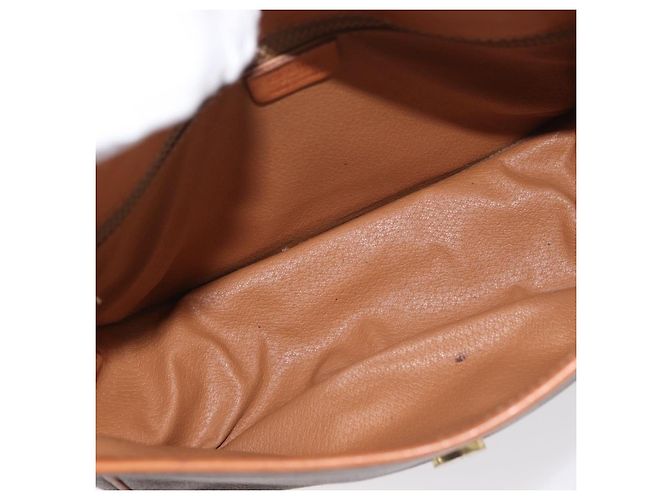 16 Céline Borsa a Spalla in Tela Macadam CELINE in Pelle PVC Marrone Oro Auth ka3857 D'oro - vista 11