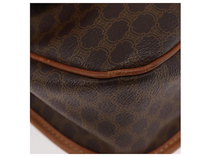 16 Céline Borsa a Spalla in Tela Macadam CELINE in Pelle PVC Marrone Oro Auth ka3857 D'oro - vista 14