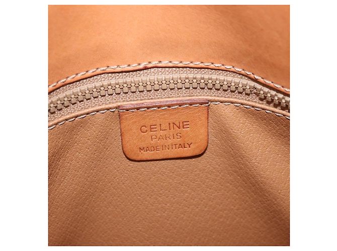 16 Céline Borsa a Spalla in Tela Macadam CELINE in Pelle PVC Marrone Oro Auth ka3857 D'oro - vista 19