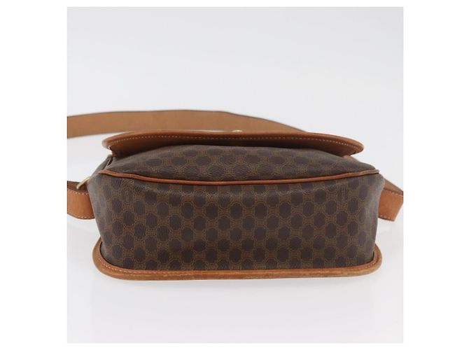 16 Céline Borsa a Spalla in Tela Macadam CELINE in Pelle PVC Marrone Oro Auth ka3857 D'oro - vista 5