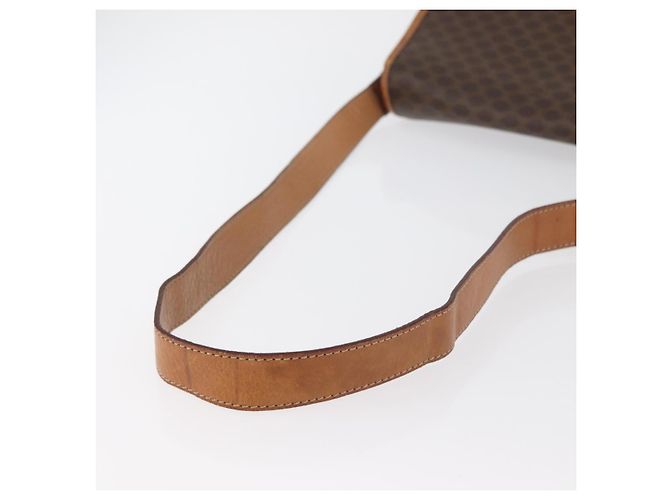 16 Céline Borsa a Spalla in Tela Macadam CELINE in Pelle PVC Marrone Oro Auth ka3857 D'oro - vista 7