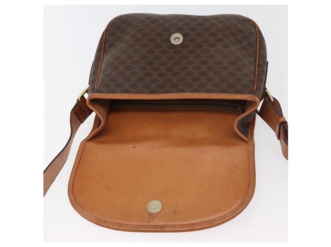 16 Céline Borsa a Spalla in Tela Macadam CELINE in Pelle PVC Marrone Oro Auth ka3857 D'oro - vista 9