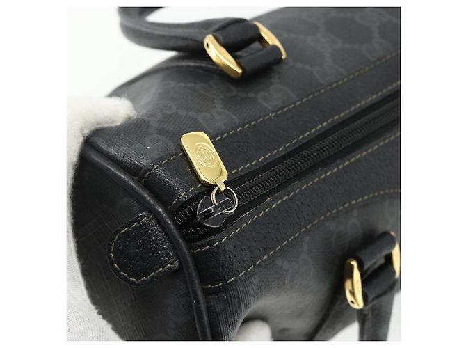 Borsa Boston in PVC nero e oro della linea Sherry GG Supreme di GUCCI 40 02 006 Auth 176475 D'oro - vista 10