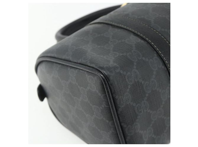 Borsa Boston in PVC nero e oro della linea Sherry GG Supreme di GUCCI 40 02 006 Auth 176475 D'oro - vista 14