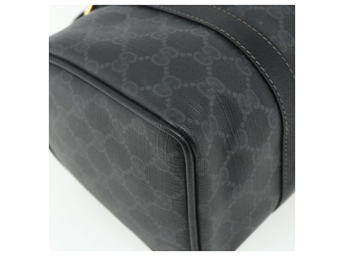Borsa Boston in PVC nero e oro della linea Sherry GG Supreme di GUCCI 40 02 006 Auth 176475 D'oro - vista 16