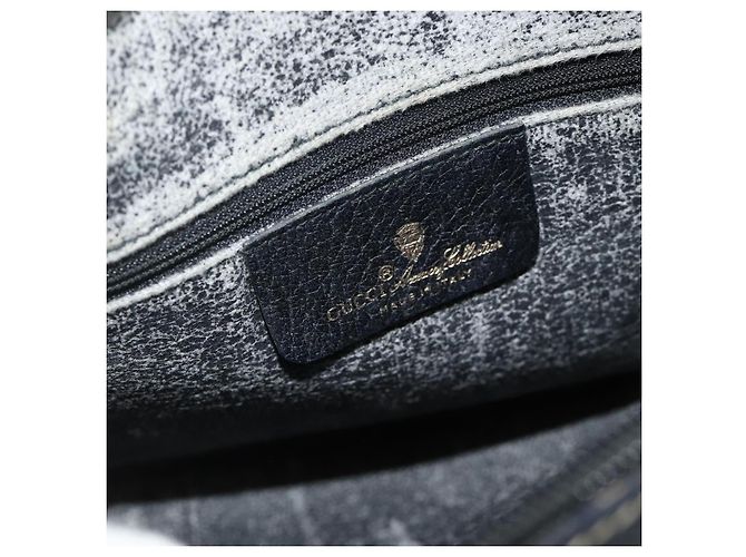Borsa Boston in PVC nero e oro della linea Sherry GG Supreme di GUCCI 40 02 006 Auth 176475 D'oro - vista 18
