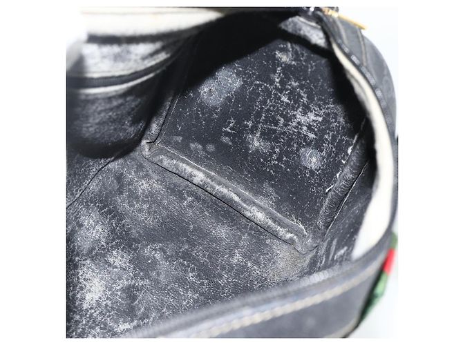 Borsa Boston in PVC nero e oro della linea Sherry GG Supreme di GUCCI 40 02 006 Auth 176475 D'oro - vista 19