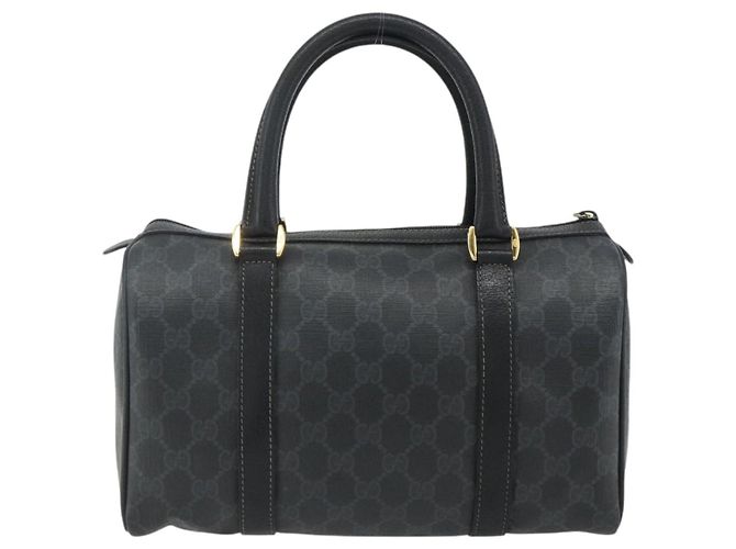 Borsa Boston in PVC nero e oro della linea Sherry GG Supreme di GUCCI 40 02 006 Auth 176475 D'oro - vista 2