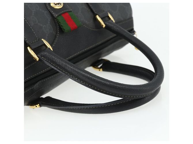 Borsa Boston in PVC nero e oro della linea Sherry GG Supreme di GUCCI 40 02 006 Auth 176475 D'oro - vista 7