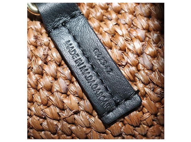 Borsa LOEWE Font Tote Small Suna Fujita Collaboration in rafia 2 in 1 Auth YKZ1552SAM Marrone Argento - vista 11