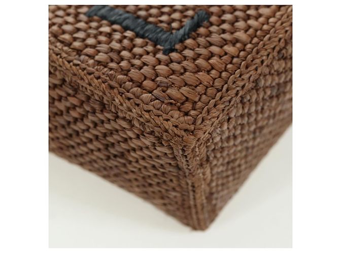 Borsa LOEWE Font Tote Small Suna Fujita Collaboration in rafia 2 in 1 Auth YKZ1552SAM Marrone Argento - vista 15