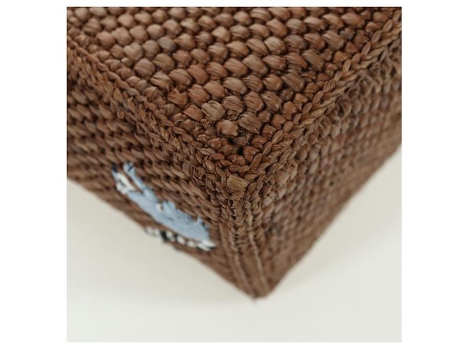 Borsa LOEWE Font Tote Small Suna Fujita Collaboration in rafia 2 in 1 Auth YKZ1552SAM Marrone Argento - vista 17