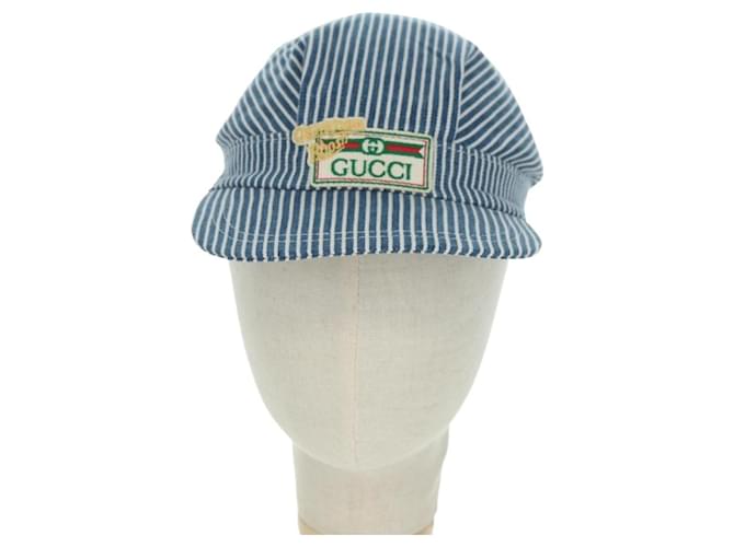Cappello GUCCI in cotone blu Auth BA12082A - vista 13