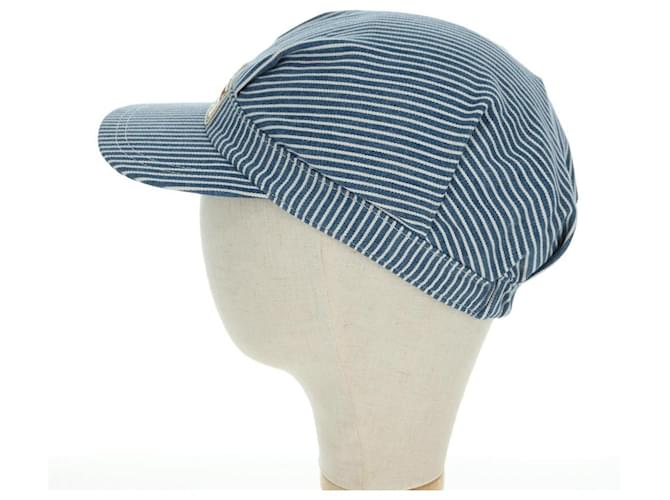 Cappello GUCCI in cotone blu Auth BA12082A - vista 3