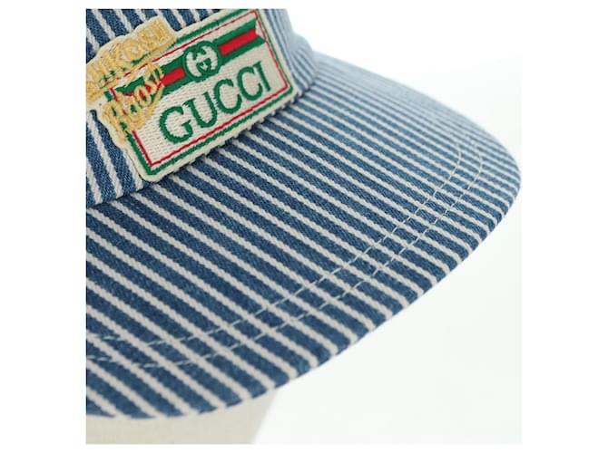 Cappello GUCCI in cotone blu Auth BA12082A - vista 5