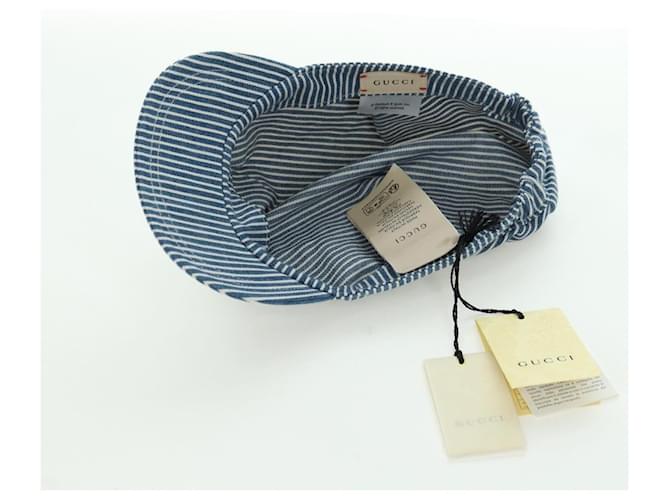 Cappello GUCCI in cotone blu Auth BA12082A - vista 9