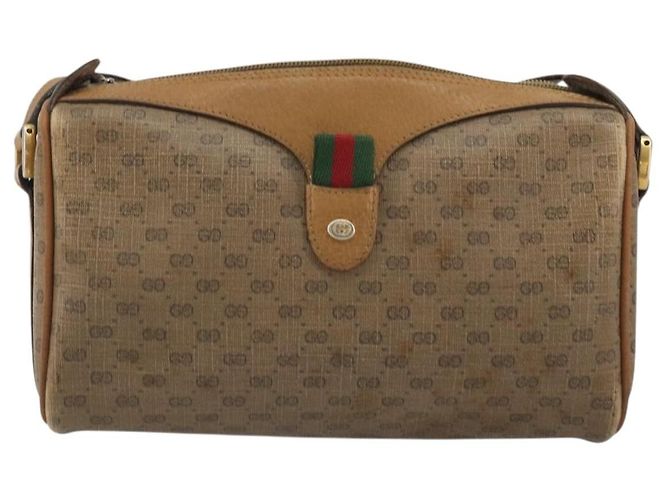 Borsa Sherry Line in PVC Beige e Oro Micro GG Supreme di GUCCI 89 02 018 Auth 175371 D'oro - vista 13