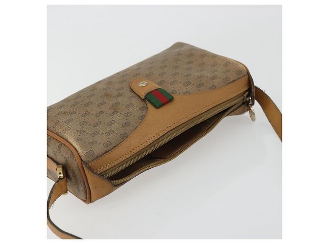 Borsa Sherry Line in PVC Beige e Oro Micro GG Supreme di GUCCI 89 02 018 Auth 175371 D'oro - vista 6