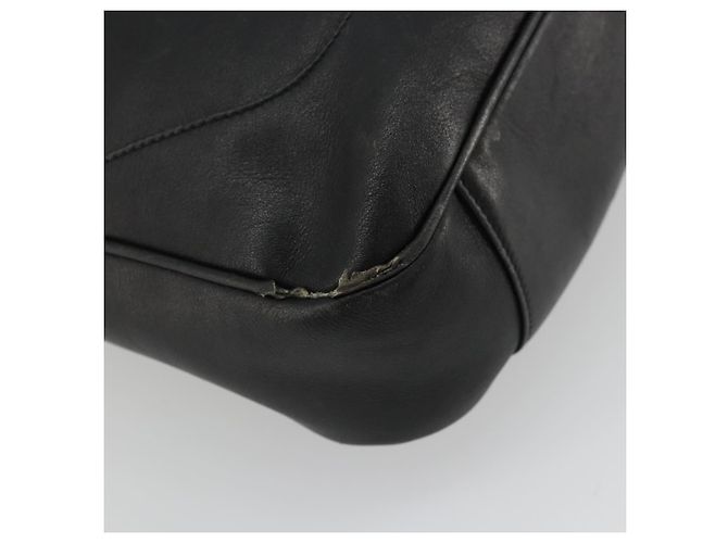 Gucci Bamboo Schultertasche Leder 2way Schwarz Silber Auth ka3910 - Ansicht 10